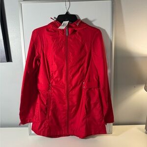 Jones New York - NWT - Red Hooded Lightweight Rain Jacket
